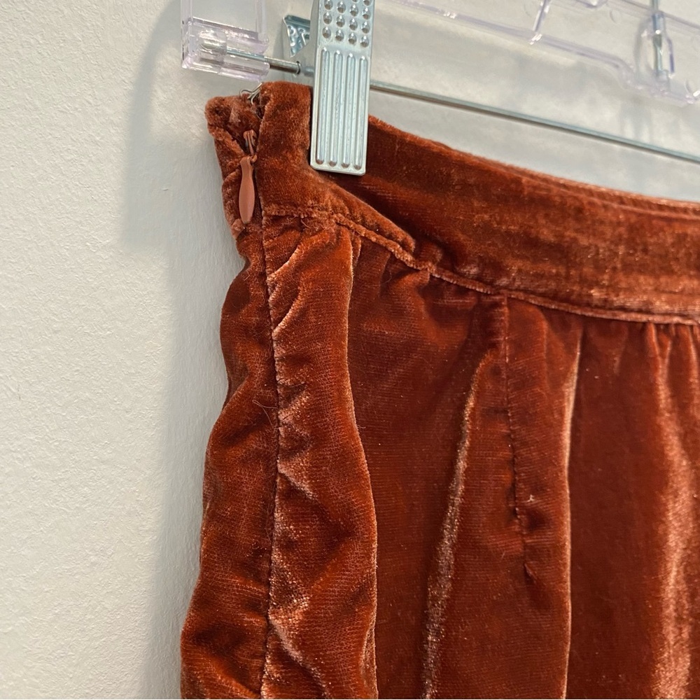 Free People x Revolve Vivienne Velvet Mini Skirt Rust Size 2 - Picture 6 of 7